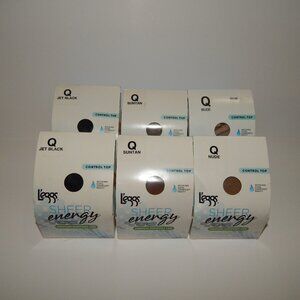 6 - Q - L'eggs Sheer Energy- Control Top - Stockings Leggs Pantyhose Bundle